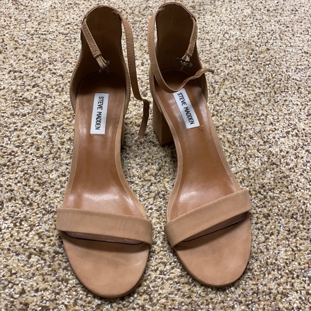 Steve Madden Irenee Strap Heels 9m Tan Nubuck